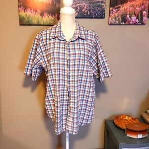 Signature Levi's Cottton Country checkered plaid Short Sleeve button-down Shirt